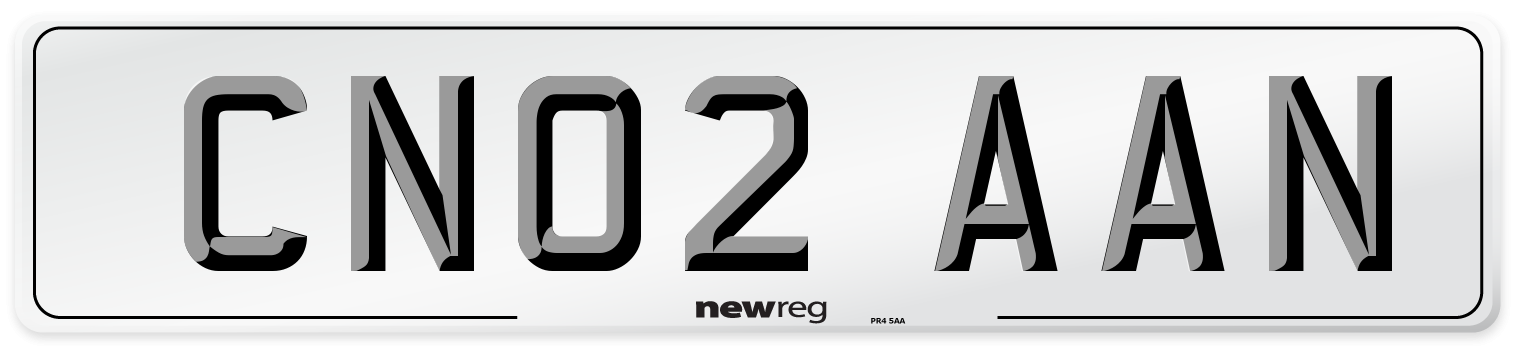CN02 AAN Number Plate from New Reg